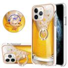 For iPhone 11 Pro Max Electroplating Dual-side IMD Phone Case with Ring Holder(Draft Beer) - 1