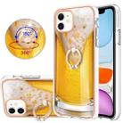 For iPhone 11 Electroplating Dual-side IMD Phone Case with Ring Holder(Draft Beer) - 1