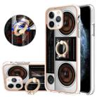 For iPhone 11 Pro Electroplating Dual-side IMD Phone Case with Ring Holder(Retro Radio) - 1