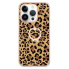 For iPhone 16 Pro Max Electroplating Dual-side IMD Phone Case with Ring Holder(Leopard Print) - 2