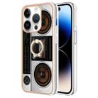 For iPhone 16 Pro Max Electroplating Dual-side IMD Phone Case with Ring Holder(Retro Radio) - 1