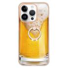 For iPhone 16 Pro Max Electroplating Dual-side IMD Phone Case with Ring Holder(Draft Beer) - 2