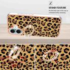 For iPhone 16 Plus Electroplating Dual-side IMD Phone Case with Ring Holder(Leopard Print) - 3