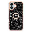 For iPhone 16 Electroplating Dual-side IMD Phone Case with Ring Holder(Equation) - 2