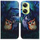 For OnePlus Nord CE 3 Lite/Nord N30 Coloured Drawing Flip Leather Phone Case(Oil Painting Owl) - 1