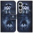 For OnePlus Nord CE4 5G Coloured Drawing Flip Leather Phone Case(Wolf and Dog) - 1