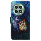 For OnePlus Ace 3 Pro Coloured Drawing Flip Leather Phone Case(Oil Painting Owl) - 3