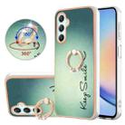 For Samsung Galaxy A24 / A25 5G Electroplating Dual-side IMD Phone Case with Ring Holder(Smile) - 1