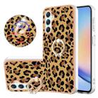 For Samsung Galaxy A24 / A25 5G Electroplating Dual-side IMD Phone Case with Ring Holder(Leopard Print) - 1