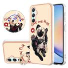 For Samsung Galaxy A24 / A25 5G Electroplating Dual-side IMD Phone Case with Ring Holder(Lucky Dog) - 1