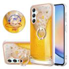 For Samsung Galaxy A24 / A25 5G Electroplating Dual-side IMD Phone Case with Ring Holder(Draft Beer) - 1