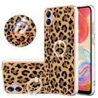 For Samsung Galaxy A04e Electroplating Dual-side IMD Phone Case with Ring Holder(Leopard Print) - 1