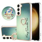 For Samsung Galaxy S23+ 5G Electroplating Dual-side IMD Phone Case with Ring Holder(Smile) - 1