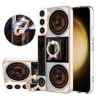 For Samsung Galaxy S23+ 5G Electroplating Dual-side IMD Phone Case with Ring Holder(Retro Radio) - 1