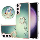 For Samsung Galaxy S23 5G Electroplating Dual-side IMD Phone Case with Ring Holder(Smile) - 1