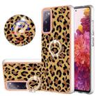 For Samsung Galaxy S20 FE Electroplating Dual-side IMD Phone Case with Ring Holder(Leopard Print) - 1