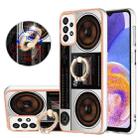 For Samsung Galaxy A73 5G Electroplating Dual-side IMD Phone Case with Ring Holder(Retro Radio) - 1