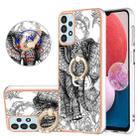 For Samsung Galaxy A33 5G Electroplating Dual-side IMD Phone Case with Ring Holder(Totem Elephant) - 1