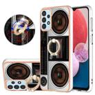 For Samsung Galaxy A13 4G Electroplating Dual-side IMD Phone Case with Ring Holder(Retro Radio) - 1