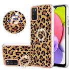 For Samsung Galaxy A03s US Version Electroplating Dual-side IMD Phone Case with Ring Holder(Leopard Print) - 1