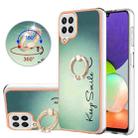 For Samsung Galaxy A22 4G EU Version Electroplating Dual-side IMD Phone Case with Ring Holder(Smile) - 1