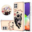 For Samsung Galaxy A22 4G EU Version Electroplating Dual-side IMD Phone Case with Ring Holder(Lucky Dog) - 1