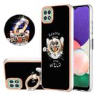 For Samsung Galaxy A22 5G US Version Electroplating Dual-side IMD Phone Case with Ring Holder(Natural Growth) - 1
