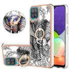 For Samsung Galaxy A12 Electroplating Dual-side IMD Phone Case with Ring Holder(Totem Elephant) - 1