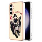 For Samsung Galaxy S23 FE 5G Electroplating Dual-side IMD Phone Case with Ring Holder(Lucky Dog) - 1