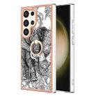 For Samsung Galaxy S24 Ultra 5G Electroplating Dual-side IMD Phone Case with Ring Holder(Totem Elephant) - 1