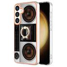 For Samsung Galaxy S24 5G Electroplating Dual-side IMD Phone Case with Ring Holder(Retro Radio) - 1