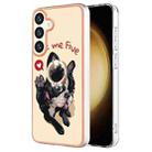 For Samsung Galaxy S24 5G Electroplating Dual-side IMD Phone Case with Ring Holder(Lucky Dog) - 1