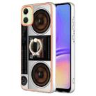 For Samsung Galaxy A05 Electroplating Dual-side IMD Phone Case with Ring Holder(Retro Radio) - 1