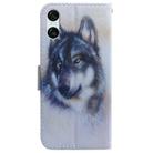 For Sony Xperia 10 VI Coloured Drawing Flip Leather Phone Case(White Wolf) - 3