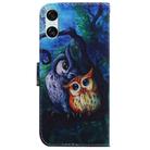 For Sony Xperia 10 VI Coloured Drawing Flip Leather Phone Case(Oil Painting Owl) - 3