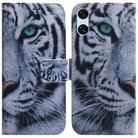 For Sony Xperia 10 VI Coloured Drawing Flip Leather Phone Case(Tiger) - 1