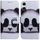 For Sony Xperia 10 VI Coloured Drawing Flip Leather Phone Case(Panda) - 1