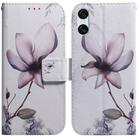 For Sony Xperia 10 VI Coloured Drawing Flip Leather Phone Case(Magnolia) - 1