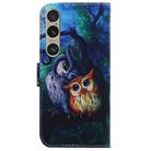 For Sony Xperia 1 VI Coloured Drawing Flip Leather Phone Case(Oil Painting Owl) - 3