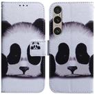 For Sony Xperia 1 VI Coloured Drawing Flip Leather Phone Case(Panda) - 1