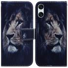 For Sony Xperia 5 VI Coloured Drawing Flip Leather Phone Case(Lion) - 1