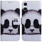 For Sony Xperia 5 VI Coloured Drawing Flip Leather Phone Case(Panda) - 1