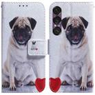 For Sony Xperia 1 VII Coloured Drawing Flip Leather Phone Case(Pug) - 1