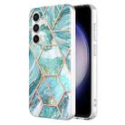 For Samsung Galaxy S23 FE 5G Electroplating Splicing Marble TPU Phone Case(Blue) - 1