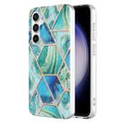 For Samsung Galaxy S23 FE 5G Electroplating Splicing Marble TPU Phone Case(Green) - 1