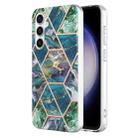 For Samsung Galaxy S23 FE 5G Electroplating Splicing Marble TPU Phone Case(Blue Green) - 1