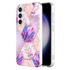 For Samsung Galaxy S23 FE 5G Electroplating Splicing Marble TPU Phone Case(Light Purple) - 1