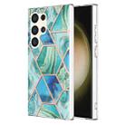 For Samsung Galaxy S24 Ultra 5G Electroplating Splicing Marble TPU Phone Case(Green) - 1