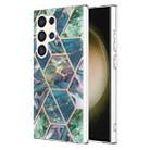 For Samsung Galaxy S24 Ultra 5G Electroplating Splicing Marble TPU Phone Case(Blue Green) - 1