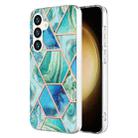 For Samsung Galaxy S24+ 5G Electroplating Splicing Marble TPU Phone Case(Green) - 1